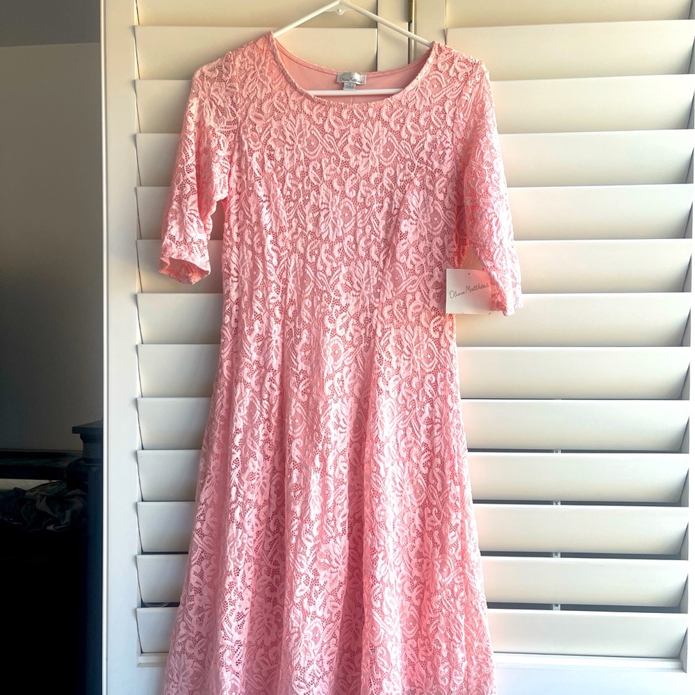 Brand new Olivia Mattews pink lace dress